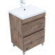 Тумба под раковину Aquanet Нота New 58 напольная 2 ящика дуб веллингтон табак 00344139