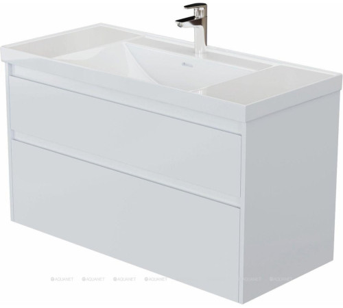 Тумба под раковину Aquanet Nova Lite 2.0 110 2 ящика белый глянец 00346314