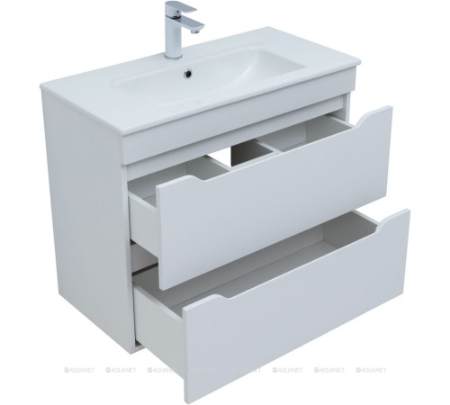 Тумба для ванной Aquanet Практика 80 2 ящика белый глянец 00347965