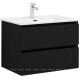 Тумба под раковину Aquanet Вега 2.0 70 2 ящика черный 00337954