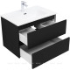 Тумба под раковину Aquanet Вега 2.0 70 2 ящика черный 00337954