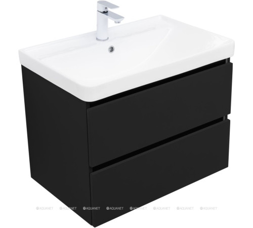Тумба под раковину Aquanet Вега 2.0 70 2 ящика черный 00337954
