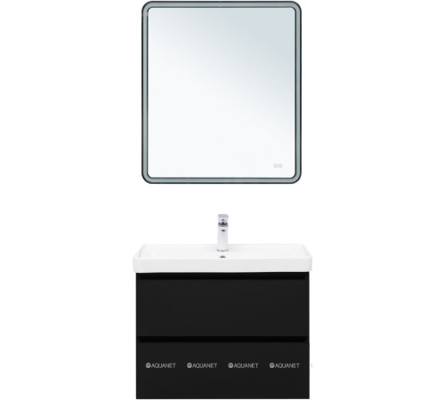 Тумба под раковину Aquanet Вега 2.0 70 2 ящика черный 00337954