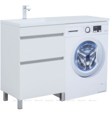 Тумба под раковину Aquanet Вега 58 напольная 2 ящика белый глянец 00329124