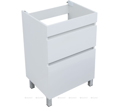 Тумба под раковину Aquanet Вега 58 напольная 2 ящика белый глянец 00329124