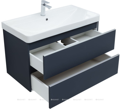 Тумба под раковину Aquanet Вега 90 подвесная 2 ящика маренго 00329592