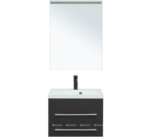 Тумба под раковину Aquanet Верона 58 New подвесная черный матовый 00272428