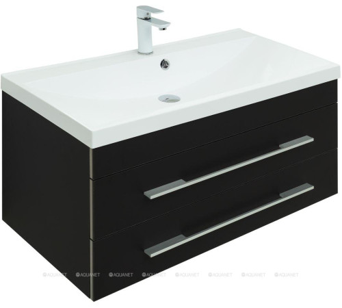Тумба под раковину Aquanet Верона 90 New черный матовый 00272429