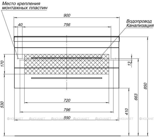 Тумба под раковину Aquanet Верона 90 New черный матовый 00272429