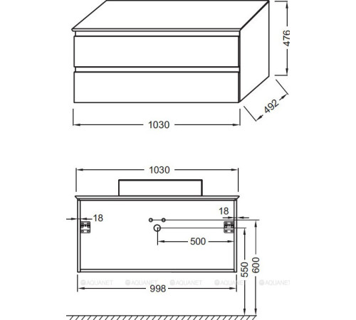 Тумба со столешницей Jacob Delafon Madeleine 100 см с подсветкой серый матовый лак EB2084-J54