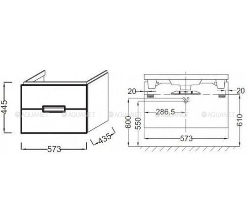 Тумба под раковину Jacob Delafon Reve 573x435x445 мм коричневый EB1134-G80