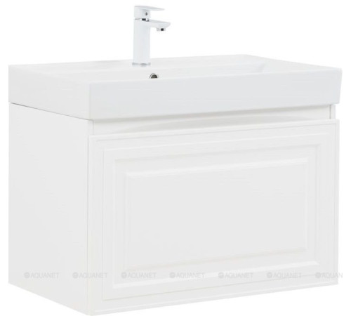 Тумба с раковиной Aquanet Агата 75 1 ящик белый сатин 00348186