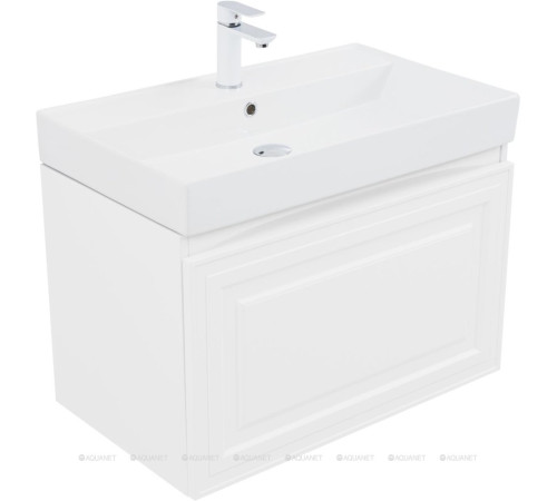Тумба с раковиной Aquanet Агата 75 1 ящик белый сатин 00348186