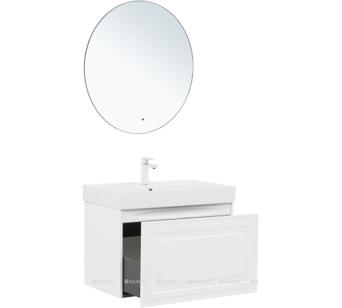 Тумба с раковиной Aquanet Агата 75 1 ящик белый сатин 00348186