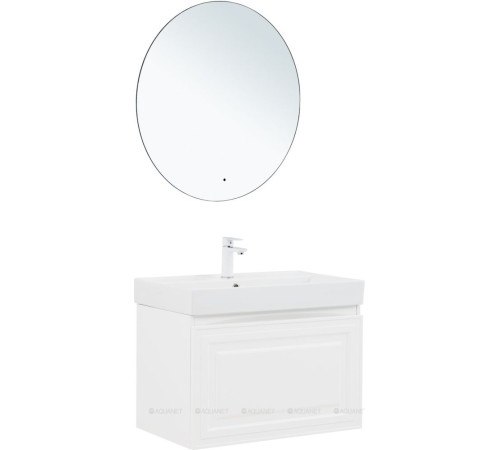 Тумба с раковиной Aquanet Агата 75 1 ящик белый сатин 00348186