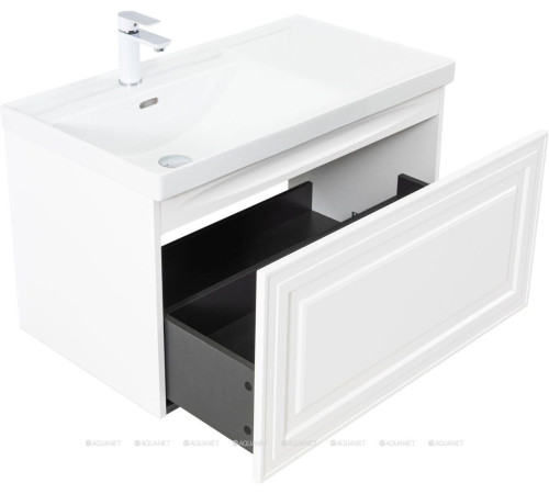 Тумба с раковиной Aquanet Агата 90 R 1 ящик белый сатин 00365936