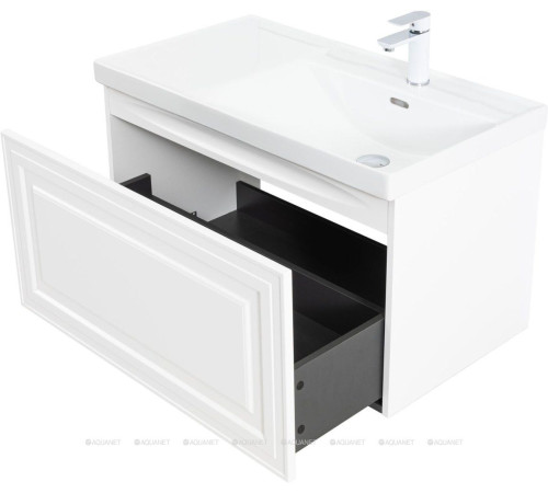 Тумба с раковиной Aquanet Агата 90 R 1 ящик белый сатин 00365936