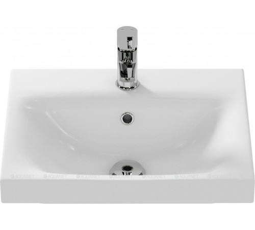 Тумба с раковиной Aquanet Беркли 50 белый глянец 00306355