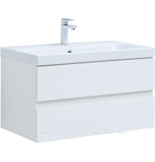 Тумба с раковиной Aquanet Беркли 80 белый глянец 00306359