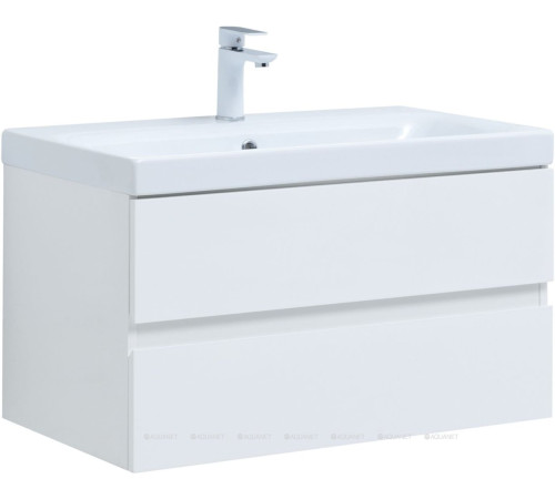 Тумба с раковиной Aquanet Беркли 80 белый глянец 00306359