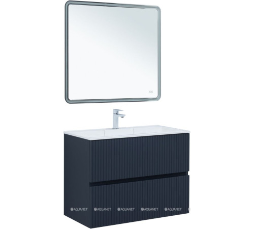 Тумба с раковиной Aquanet Джейн 90 маренго раковина Фортуна 00332523