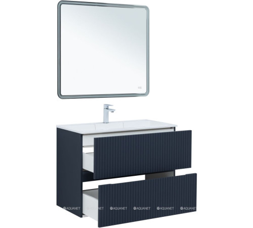 Тумба с раковиной Aquanet Джейн 90 маренго раковина Фортуна 00332523