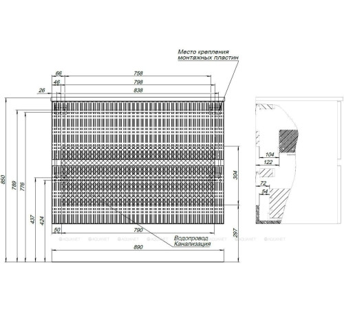 Тумба с раковиной Aquanet Джейн 90 маренго раковина Фортуна 00332523