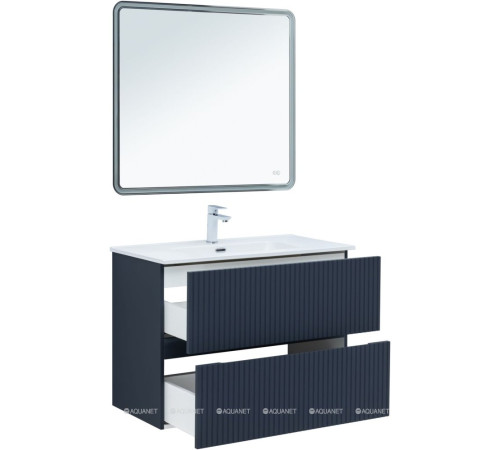 Тумба с раковиной Aquanet Джейн 90 маренго раковина Фортуна 00332523