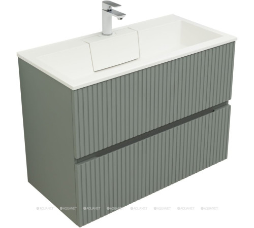 Тумба с раковиной Aquanet Джейн 90 мисти грин раковина Фортуна 00332518