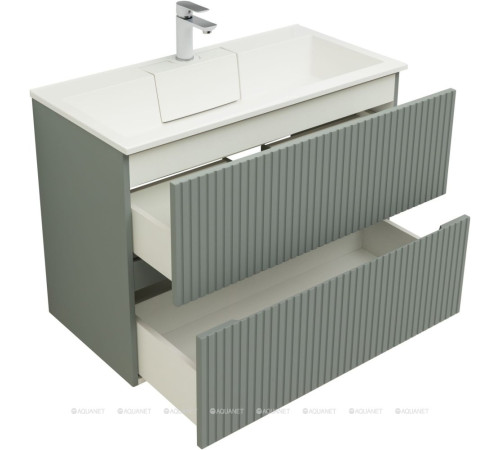 Тумба с раковиной Aquanet Джейн 90 мисти грин раковина Фортуна 00332518