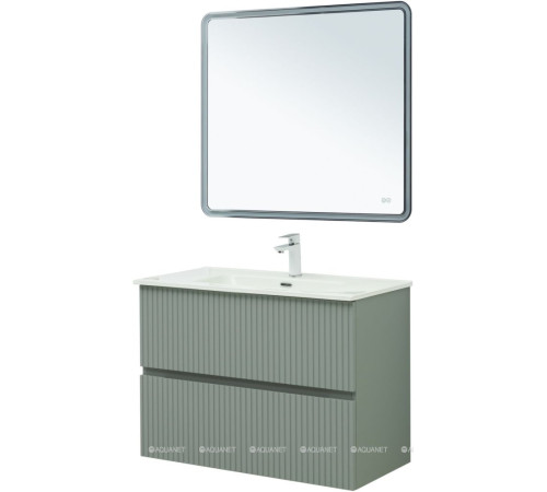 Тумба с раковиной Aquanet Джейн 90 мисти грин раковина Фортуна 00332518