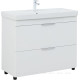 Тумба с раковиной Aquanet Ирис new 100 напольная 2 ящика белый глянец 00342096