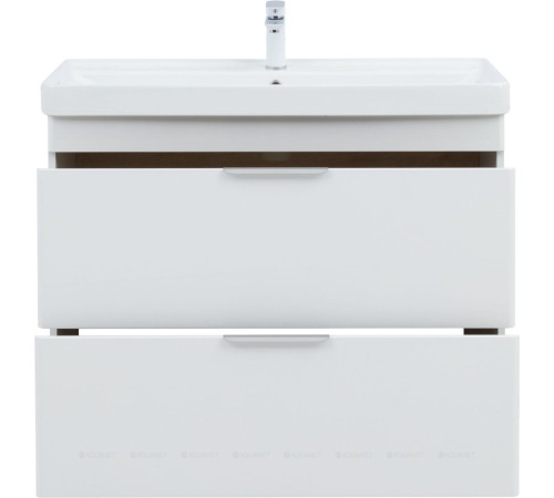 Тумба с раковиной Aquanet Ирис new 100 напольная 2 ящика белый глянец 00342096