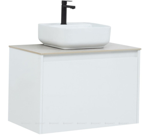 Тумба с раковиной Aquanet Nova Lite 75 1+1 ящик белый глянец 00245243