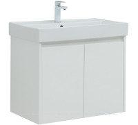 Тумба с раковиной Aquanet Nova Lite 75 2 двери белый глянец 00302526