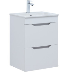 Тумба с раковиной Aquanet Практика 50 2 ящика белый глянец 00354885