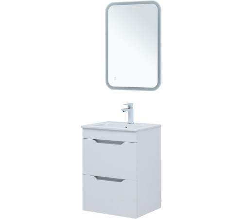 Тумба с раковиной Aquanet Практика 50 2 ящика белый глянец 00354885