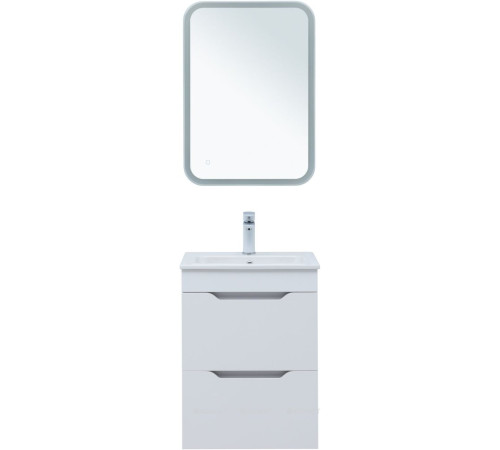 Тумба с раковиной Aquanet Практика 50 2 ящика белый глянец 00354885