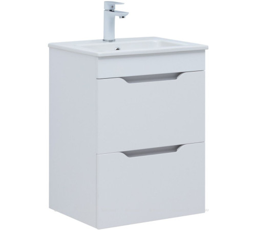 Тумба с раковиной Aquanet Практика 50 2 ящика белый матовый 00332512