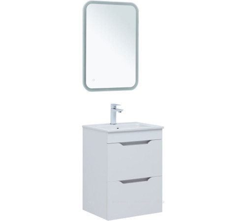 Тумба с раковиной Aquanet Практика 50 2 ящика белый матовый 00332512