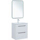Тумба с раковиной Aquanet Практика 60 2 ящика белый глянец 00354886