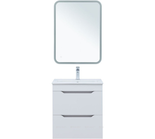 Тумба с раковиной Aquanet Практика 60 2 ящика белый глянец 00354886