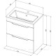 Тумба с раковиной Aquanet Практика 60 2 ящика белый глянец 00354886