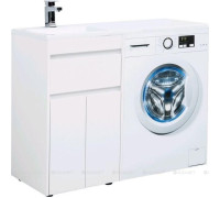 Тумба с раковиной Aquanet Токио 110 L напольная 1 ящик 2 фасада белый глянец 00239204