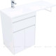 Тумба с раковиной Aquanet Токио 120 L напольная 1 ящик 2 фасада белый глянец 00239211