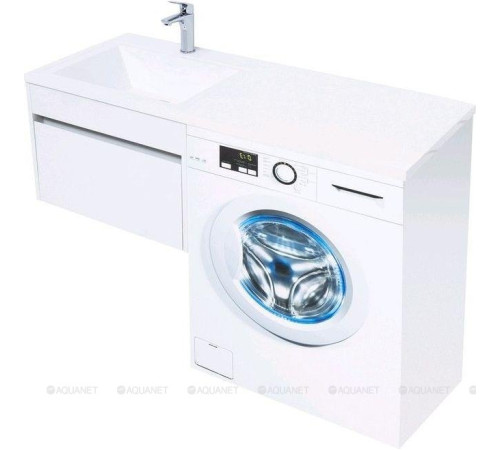 Тумба с раковиной Aquanet Токио 120 L подвесная 1 ящик белый глянец 00239212