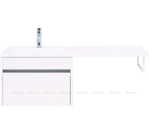 Тумба с раковиной Aquanet Токио 120 L подвесная 1 ящик белый глянец 00239212