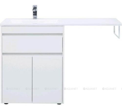 Тумба с раковиной Aquanet Токио 130 L напольная белый глянец 00239215