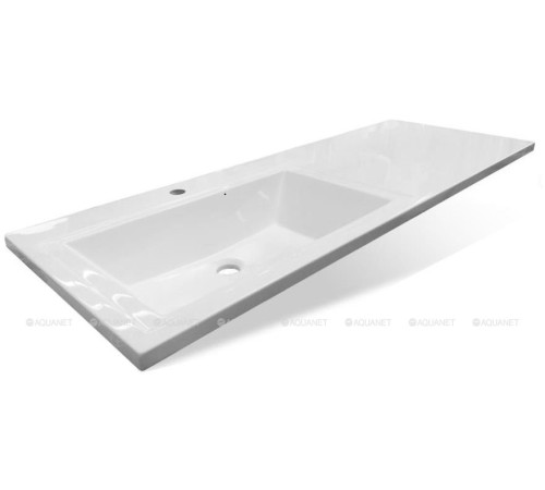 Тумба с раковиной Aquanet Токио 130 L напольная белый глянец 00239215