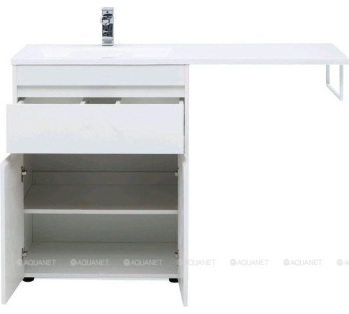 Тумба с раковиной Aquanet Токио 130 L напольная белый глянец 00239215
